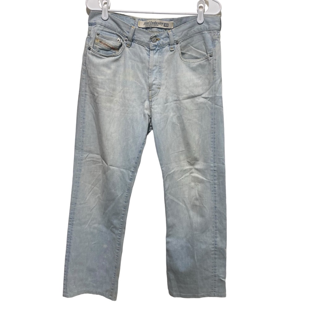 Diesel Jeans Women’s Size 32 Relaxed Distressed Faded Blue Work Jeans Button Fly